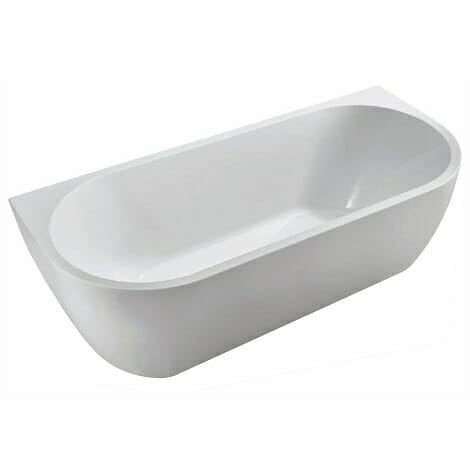 Wiesbaden wall half vrijstaand acryl ligbad 180x80 cm wit 2