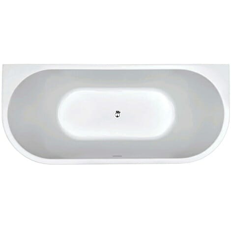 Wiesbaden wall half vrijstaand acryl ligbad 180x80 cm wit 3