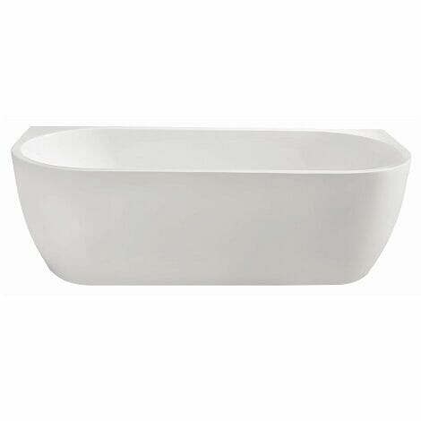 Wiesbaden wall half vrijstaand acryl ligbad 180x80 cm wit