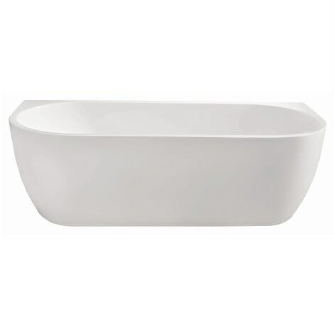 Wiesbaden wall half vrijstaand acryl ligbad 180x80 cm wit