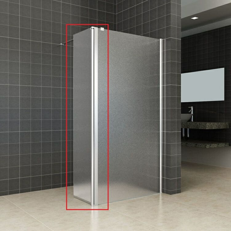 Wiesbaden zijwand voor Inloopdouche met Links Scharnierend Profiel 10mm geheel matglas NANO coating 1