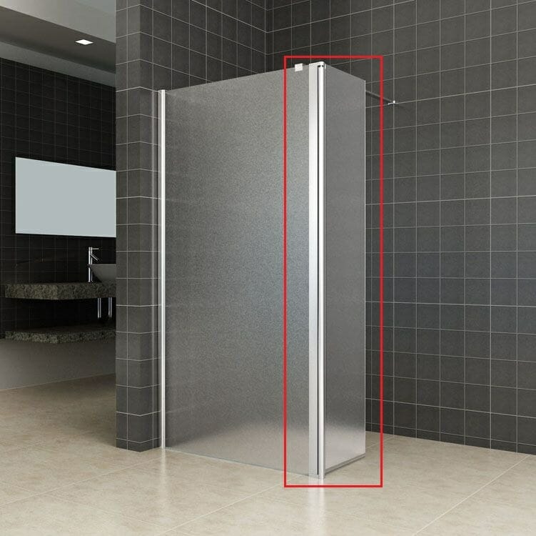 Wiesbaden zijwand voor Inloopdouche met Links Scharnierend Profiel 10mm geheel matglas NANO coating 1