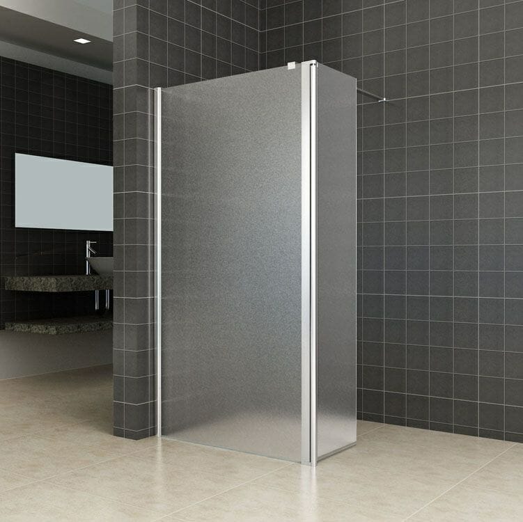 Wiesbaden zijwand voor Inloopdouche met Links Scharnierend Profiel 10mm geheel matglas NANO coating 2