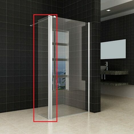 Wiesbaden zijwand voor Inloopdouche met scharnierend profiel 10mm helder glas NANO coating 0