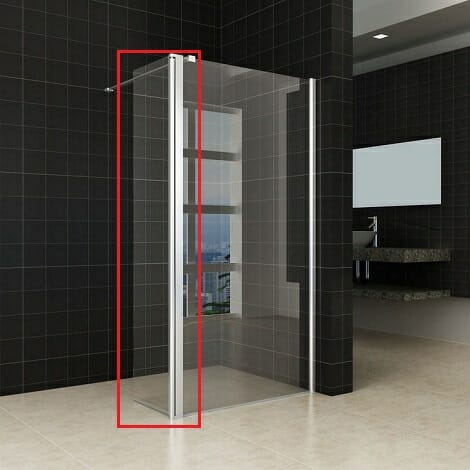 Wiesbaden zijwand voor Inloopdouche met scharnierend profiel 10mm helder glas NANO coating 0