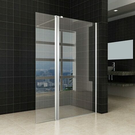Wiesbaden zijwand voor Inloopdouche met scharnierend profiel 10mm helder glas NANO coating 2