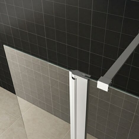 Wiesbaden zijwand voor Inloopdouche met scharnierend profiel 10mm helder glas NANO coating 4