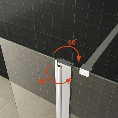 Wiesbaden zijwand voor Inloopdouche met scharnierend profiel 10mm helder glas NANO coating 5