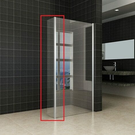 Wiesbaden zijwand voor inloopdouche met hoekprofiel 30x200cm 10mm helder glas NANO coating 1 (1)