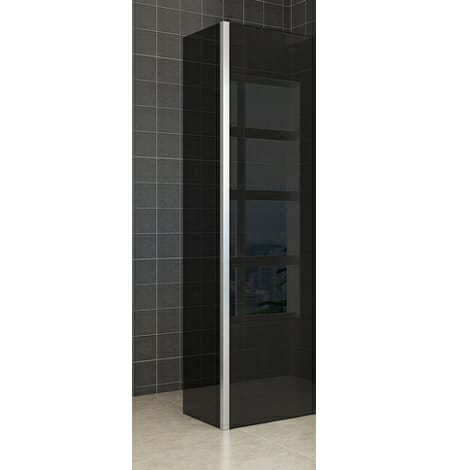 Wiesbaden zijwand voor inloopdouche met hoekprofiel 35x200cm 10mm rookglas NANO coating 1