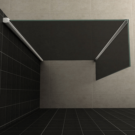 Wiesbaden zijwand voor inloopdouche met hoekprofiel 35x200cm 10mm rookglas NANO coating 2