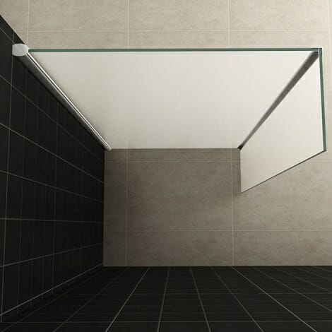 Wiesbaden zijwand voor inloopdouche met hoekprofiel 35x200cm 10mm volledig matglas NANO coating 2