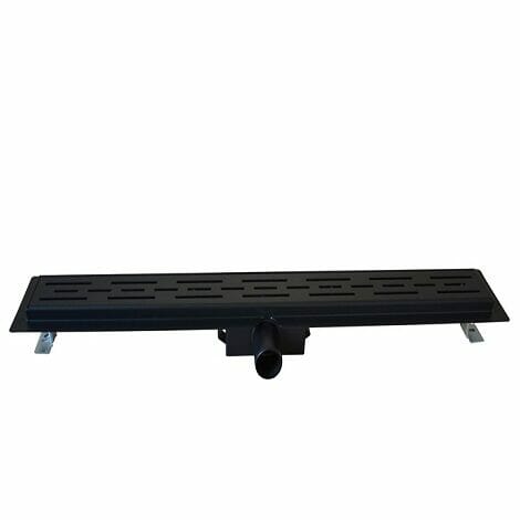 Wiesbaden zwarte douchegoot + flens + RVS sifon + filter 2