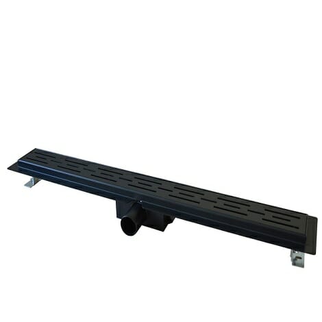 Wiesbaden zwarte douchegoot + flens + RVS sifon + filter 3