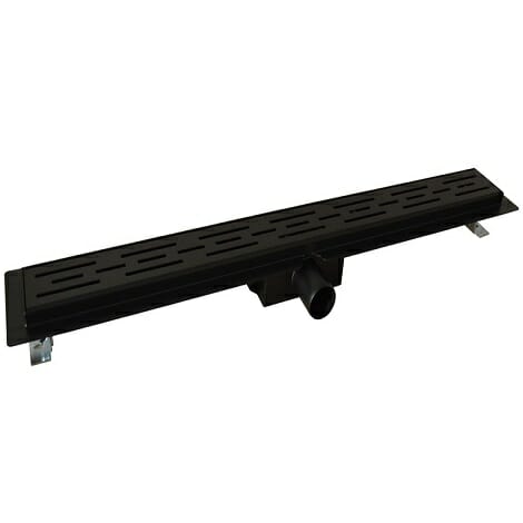 Wiesbaden zwarte douchegoot + flens + RVS sifon + filter