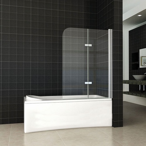 Wiesbaden badwand 2 delig inklapbaar 100x140cm 6mm chroom NANO coating