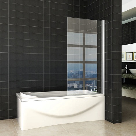 Wiesbaden draaibare badwand 80x150cm 6mm chroom NANO coating 1