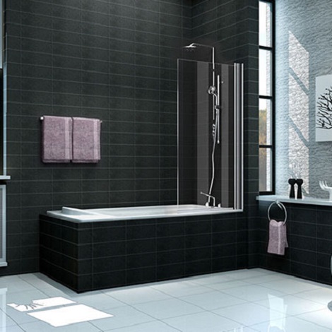 Wiesbaden draaibare badwand 80x150cm 6mm chroom NANO coating