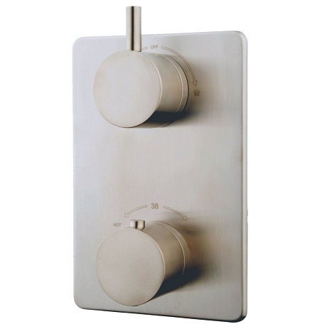 Wiesbaden inbouwthermostaatset caral 30 cm rond type 203 GS plafonduitloop geborsteld RVS 6