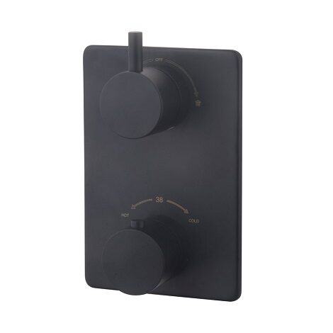 Wiesbaden inbouwthermostaatset caral 30 cm rond type 304 MZ muuruitloop mat zwart 1