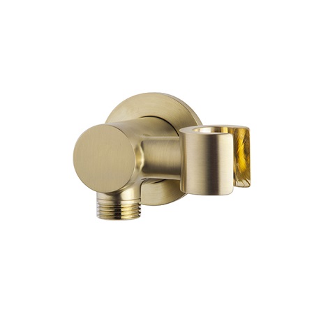 Wiesbaden inbouwthermostaatset caral 30 cm rond type 403 GM plafonduitloop geborsteld messing 6