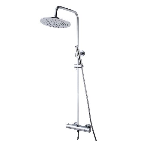 Wiesbaden opbouw regendoucheset met thermostatische kraan Caral chroom