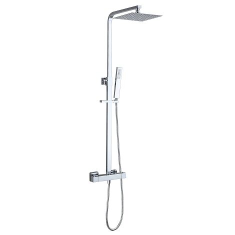 Wiesbaden regendouche Rombo Eco Twenty douche opbouwset met thermostaatkraan chroom