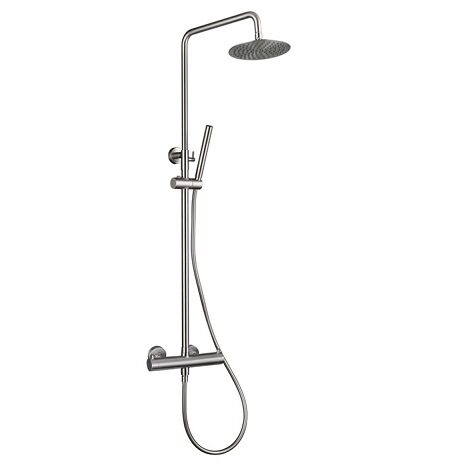 Wiesbaden regendoucheset opbouw met thermostatische kraan RVS