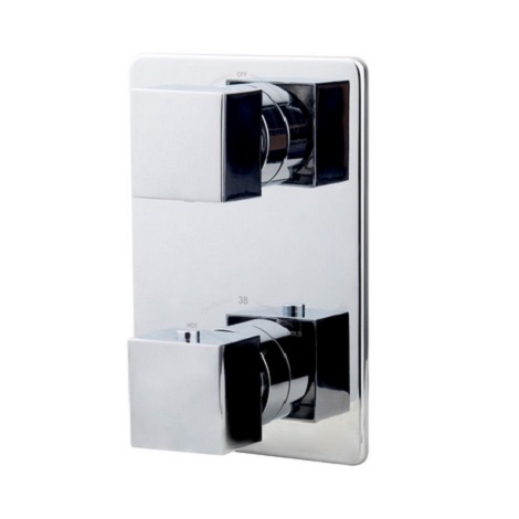 Wiesbaden thermostatische inbouw regendouche set met plafondarm 30 cm vierkant type 107 chroom 2