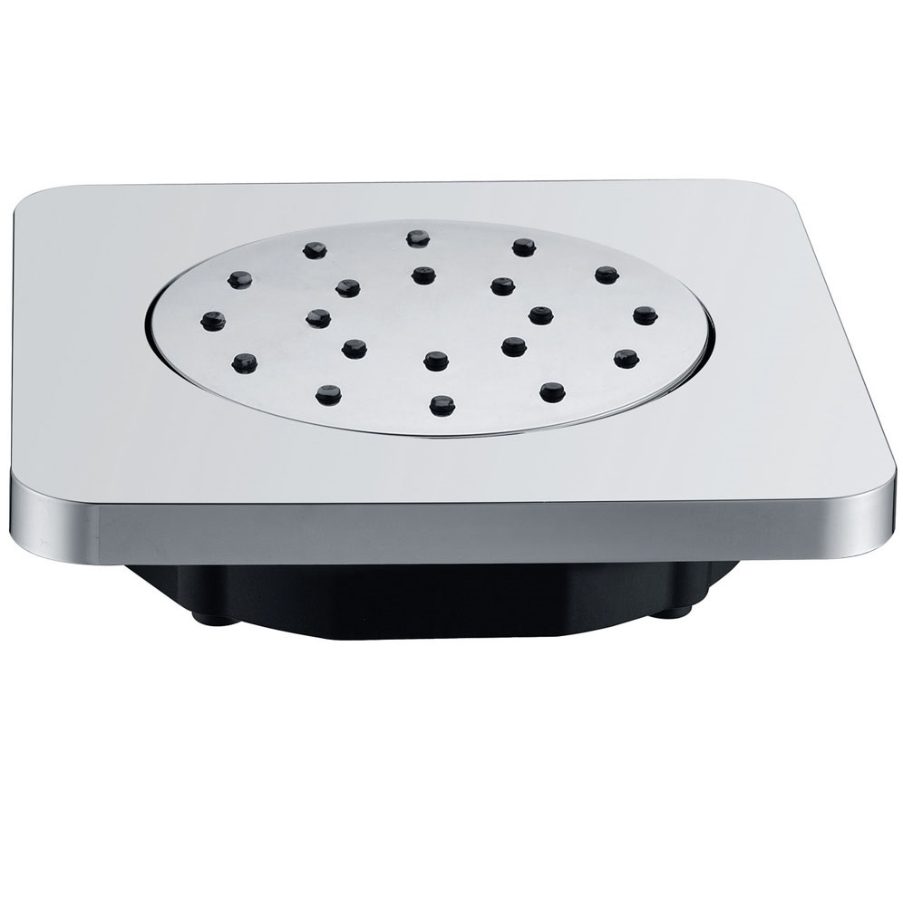 Wiesbaden thermostatische inbouw regendouche set met wandarm ufo 20 cm vierkant incl. body jets type 118 chroom 9