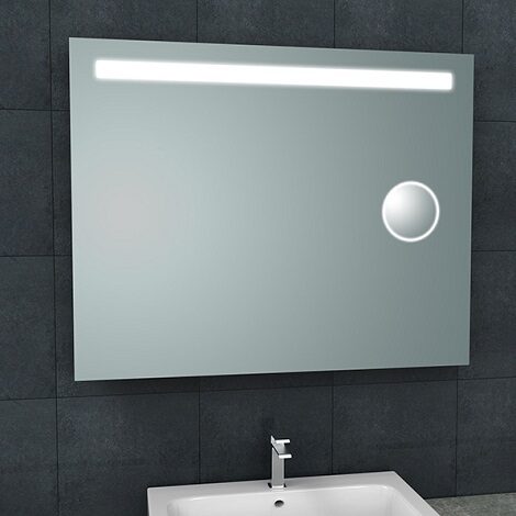 Wiesbaden spiegel Tigris met LED verlichting en scheerspiegel 100x80 cm