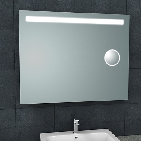 Wiesbaden spiegel Tigris met LED verlichting en scheerspiegel 100x80 cm