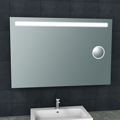 Wiesbaden spiegel Tigris met LED verlichting en scheerspiegel 120x80 cm