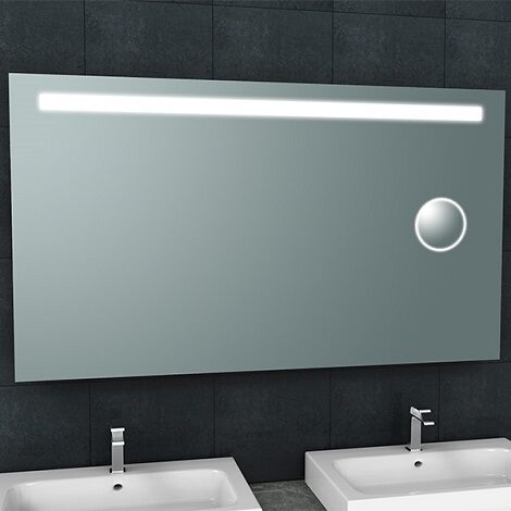 Wiesbaden spiegel Tigris met LED verlichting en scheerspiegel 140x80 cm