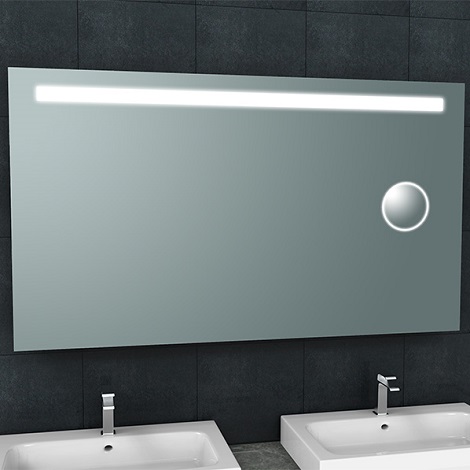 Wiesbaden spiegel Tigris met LED verlichting en scheerspiegel 140x80 cm