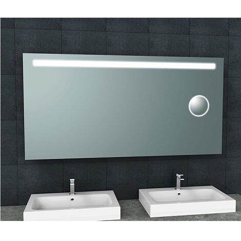 Wiesbaden spiegel Tigris met LED verlichting en scheerspiegel 160x80 cm