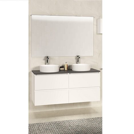 Xellanz badmeubel bologna 120 cm mat wit met grijs blad 1