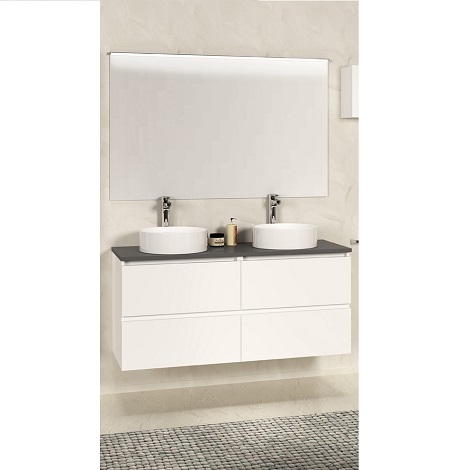 Xellanz badmeubel bologna 120 cm mat wit met grijs blad 1