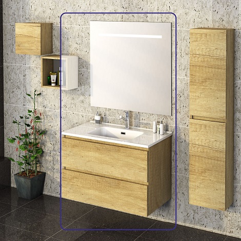 Xellanz sephia compleet badmeubel 80 cm nature