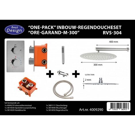 Best Design One Pack inbouw regendoucheset Ore Garand M 300