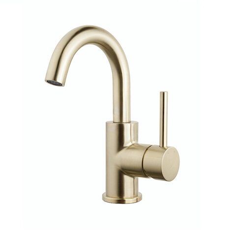 Wiesbaden Caral opbouw wastafelkraan met draaibare uitloop geborsteld messing