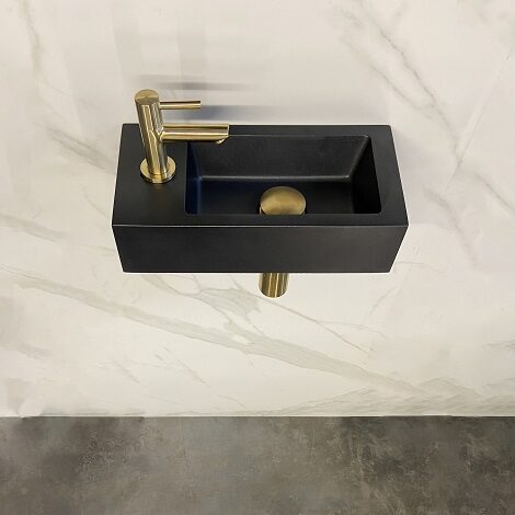 Wiesbaden Fonteinset One Pack Mini Rhea fontein 36x18x9 cm geborsteld messing Quartz links 1