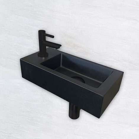 Wiesbaden Fonteinset One Pack Mini Rhea fontein 36x18x9 cm mat zwart links 1