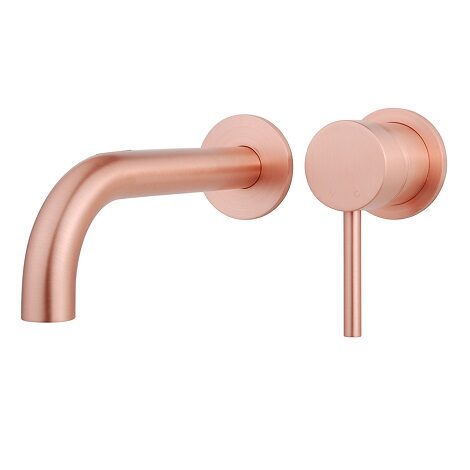 Wiesbaden Inbouw wastafelkraan Caral Twenty eenhendel wastafel afbouwdeel geborsteld koper