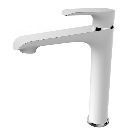 Wiesbaden Tarma éénhendel wastafelmengkraan hoog wit chroom
