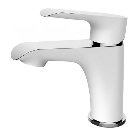 Wiesbaden Tarma éénhendel wastafelmengkraan laag wit chroom