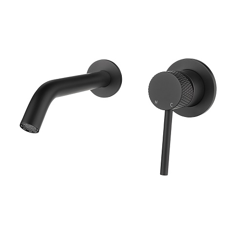 Wiesbaden inbouw wastafelmengkraan Ribbd eenhendel mat zwart 1