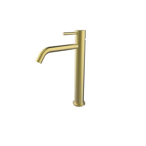 Wiesbaden opbouw wastafelmengkraan Style XL uitloop hoog geborsteld messing