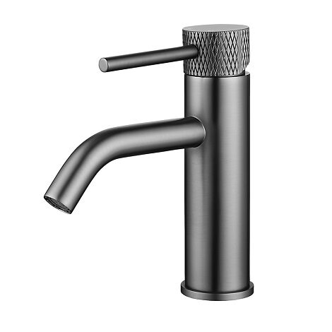 Wiesbaden wastafelkraan Ribbd opbouw wastafelmengkraan gunmetal