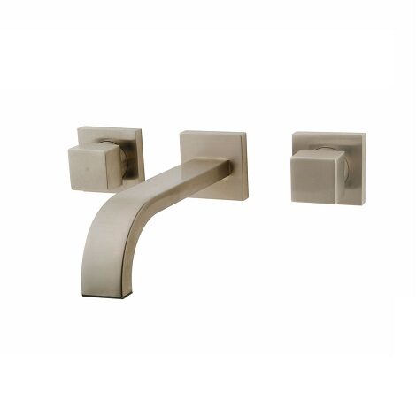 Wiesbaden wastafelkraan Rombo 2-knops afbouwdeel geborsteld staal